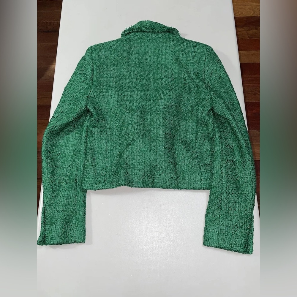 ๐(NWT) ZARA Bloggers Fav Green Tweed Double Breasted Cropped Blazer. Size XS - Picture 16 of 16